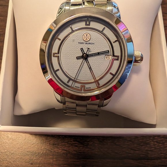 Tory Burch Robinson Quartz Blue Dial Blue Leather Strap Watch for Women - TBW1511